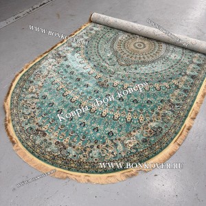 Овальный Ковер Медальон Арт 30068 Бирюзовый