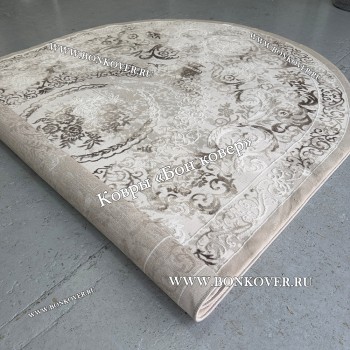 Турецкий Ковер Для Гостиной Дизайн 01 Бежево-Коричневый Овал